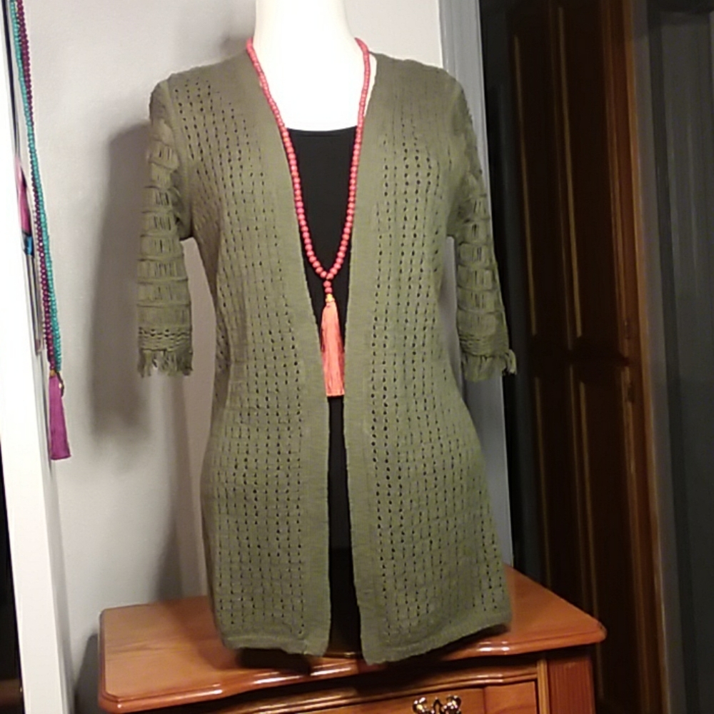 OSO Casual Olive Green Cardigan